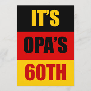 It's Opa's 60th Birthday German Flag Invite
