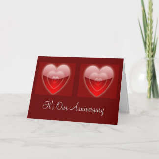 "It's Our Anniversary" - Triple Red Heart Duo [1] Card