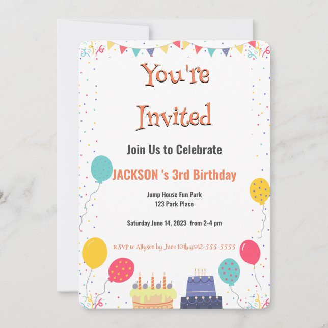 It's Party Time Birthday Invitation (Front)