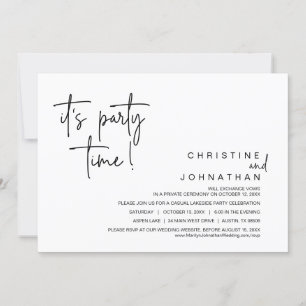 It's Party Time, Wedding Elopement Dinner Invitation