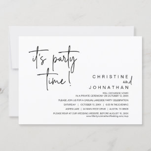 It's Party time, Wedding Elopement Dinner Party Invitation