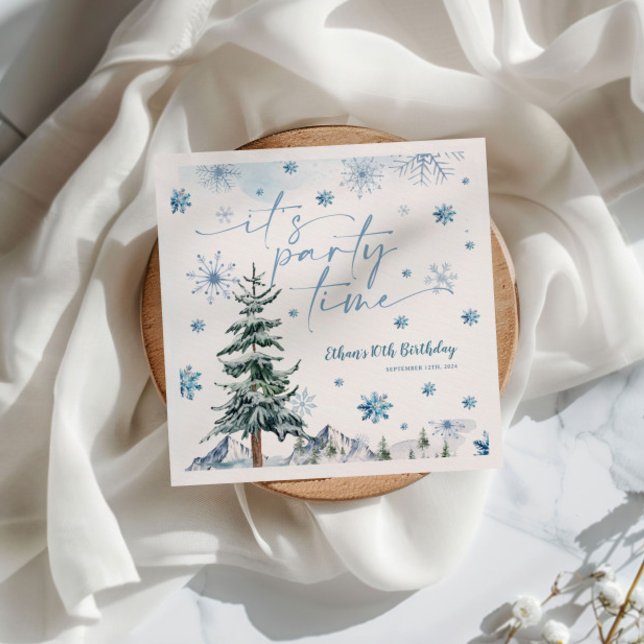 It's party time winter birthday  napkin (Creator Uploaded)