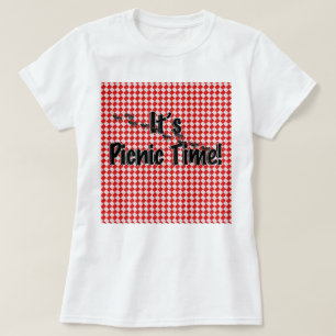 It's Picnic Time! Red Chequered Table Cloth w/Ants T-Shirt