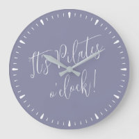 It's Pilates O' Clock Fun Purple Script Wall Clock
