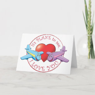 It's PLANE to see, I LOVE YOU Holiday Card