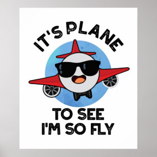 It's Plane To See I'm So Fly Funny Aeroplane Pun Poster