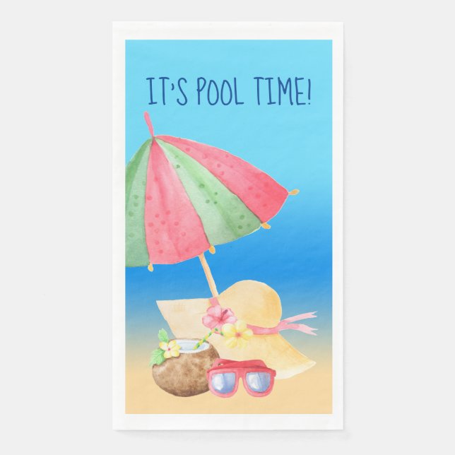 It's Pool Time Napkin (Front)