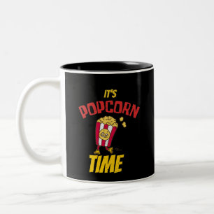 It's Popcorn Time Funny Two-Tone Coffee Mug