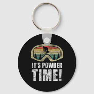 It's Powder Time Funny Skiing Snow Freestyle Winte Key Ring