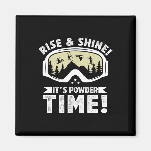 It's Powder Time Skiing Goggles Winter Sports Skie Magnet