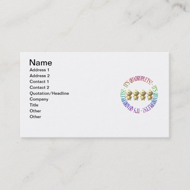 It's quadruplets! business card (Front)