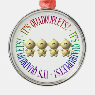 It's quadruplets! metal ornament
