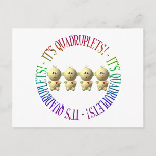 It's quadruplets! postcard