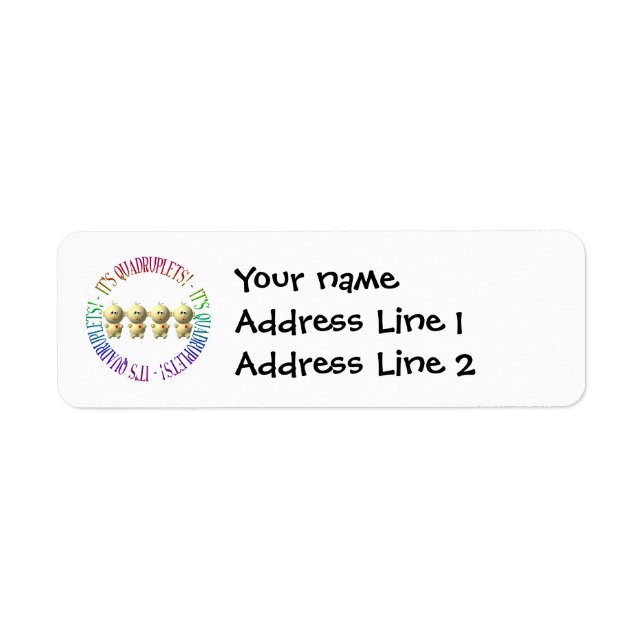 It's quadruplets! return address label (Front)