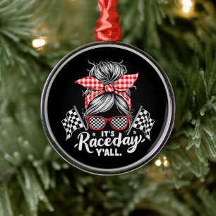 It's Race Day Y'all Racing Metal Ornament