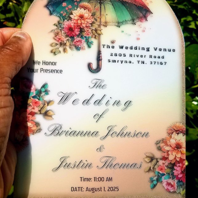 It's Raining Beautiful Floral Weddings Acrylic Invitations (Creator Uploaded)