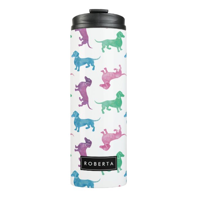 It's Raining Dachshunds Pastel Coloured Thermal Tumbler (Front)