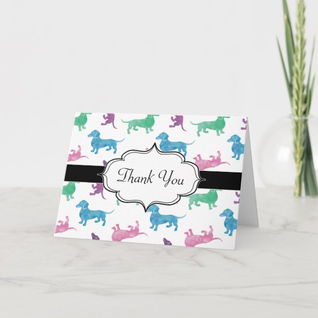 It's Raining Dachshunds Thank You Card (Front)