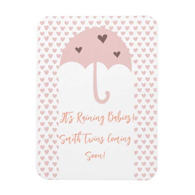 It's Raining Twins Pregnancy Magnet (Vertical)