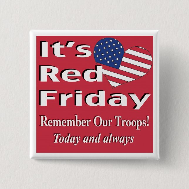 It's Red Friday 15 Cm Square Badge (Front)