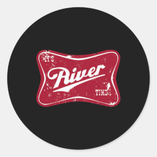 It's River Time Funny Fishing Classic Round Sticker