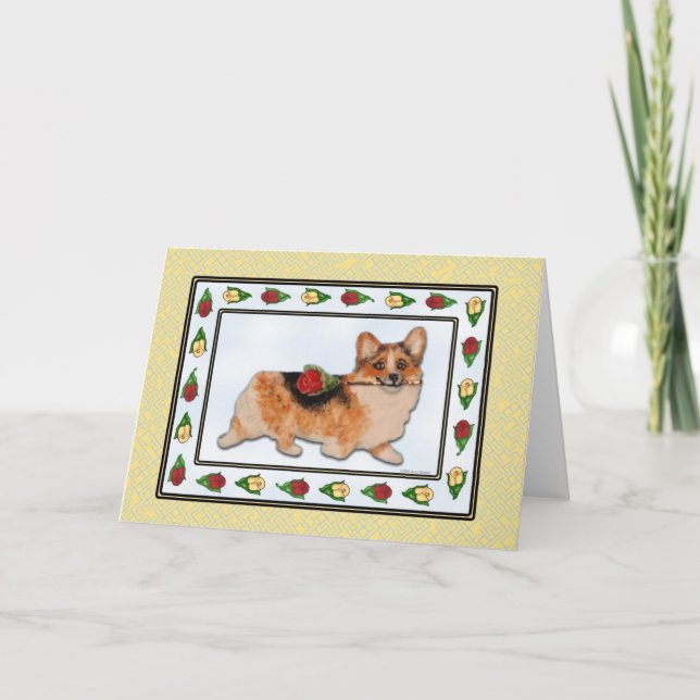 "It's Rosie!" Corgi Greeting Card (Front)