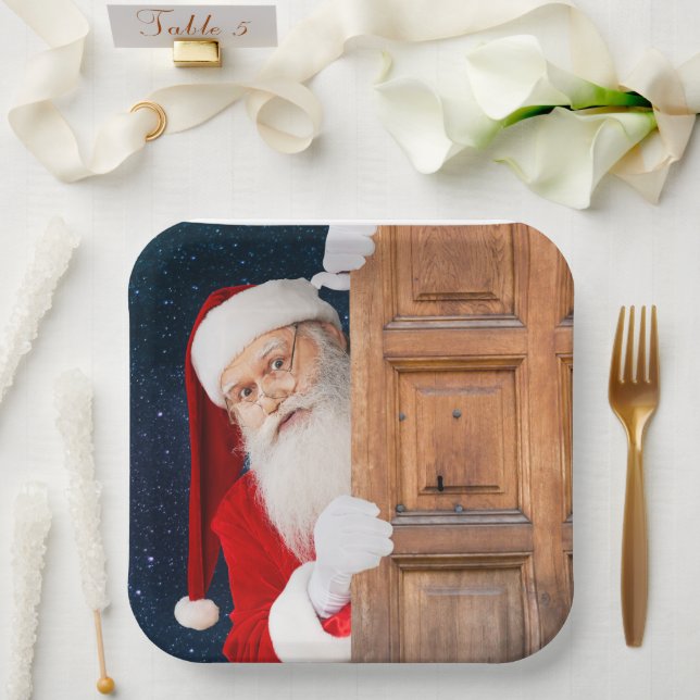 Its Santa Merry Christmas Name Paper Plate (Wedding)
