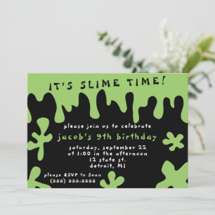 It's Slime Time!  Birthday invitation