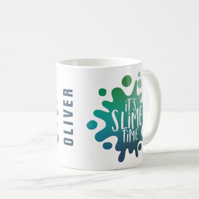 "its slime time rainbow splat coffee mug (Front Right)