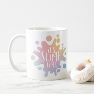 "its slime time rainbow splat coffee mug
