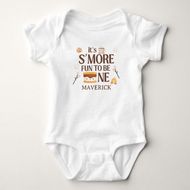 It's S'more Fun to Be One Kids 1st Birthday  Baby Bodysuit (Front)