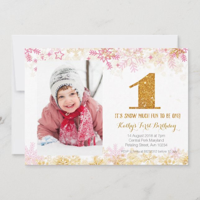 It's snow much fun to be one invitation (Front)