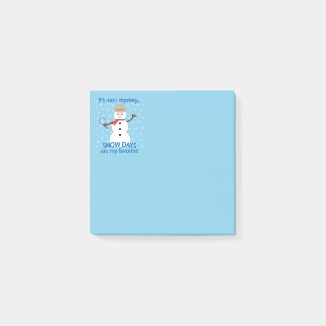 It's sNOw Mystery Detective Snowman Blue Post-it Notes (Front)
