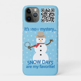 It's sNOw Mystery Detective Snowman Blue QR iPhone 11 Pro Case