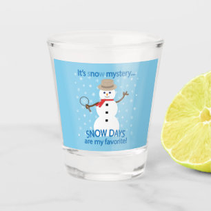 It's sNOw Mystery Detective Snowman Blue Shot Glass