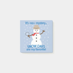 It's sNOw Mystery Detective Snowman Post-it Notes