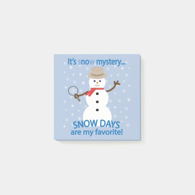 It's sNOw Mystery Detective Snowman Post-it Notes (Front)