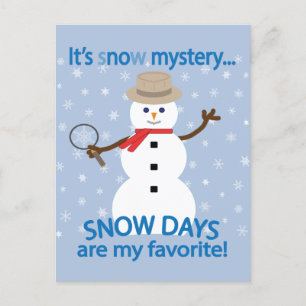 It's sNOw Mystery Detective Snowman Postcard