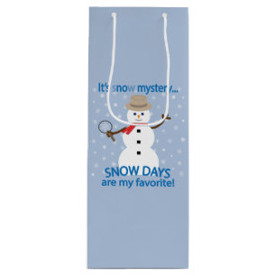 It's sNOw Mystery Detective Snowman Wine Gift Bag