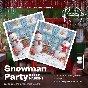 It's Snowman Party Time Paper Napkin