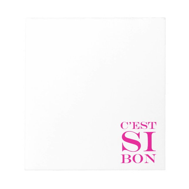 It's So Good - C'est Si Bon French Notepad (Front)