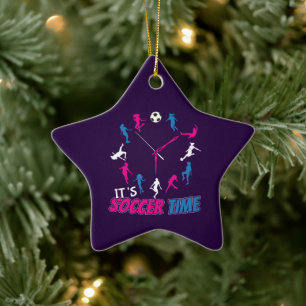 It's Soccer Time Girls Soccer Quote Ceramic Ornament