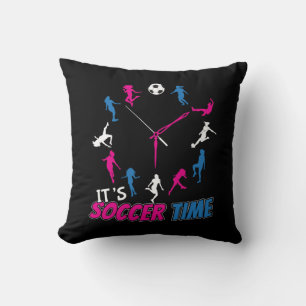 It's Soccer Time Girls Soccer Quote Cushion