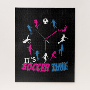 It's Soccer Time Girls Soccer Quote Jigsaw Puzzle