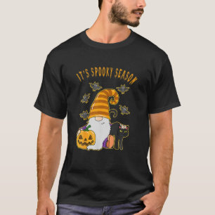 It's Spooky Season Funny Gnome Cute Black Cat Pump T-Shirt