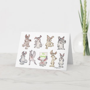 It's Spring Cartoon Rabbits Easter - Customised Holiday Card