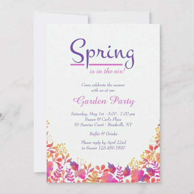 It's Spring Garden Party Invitation (Front)