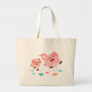 It's Spring!!-Two Cute Cartoon Pigs Bag
