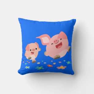 It's Spring!!-Two Cute Cartoon Pigs Pillow