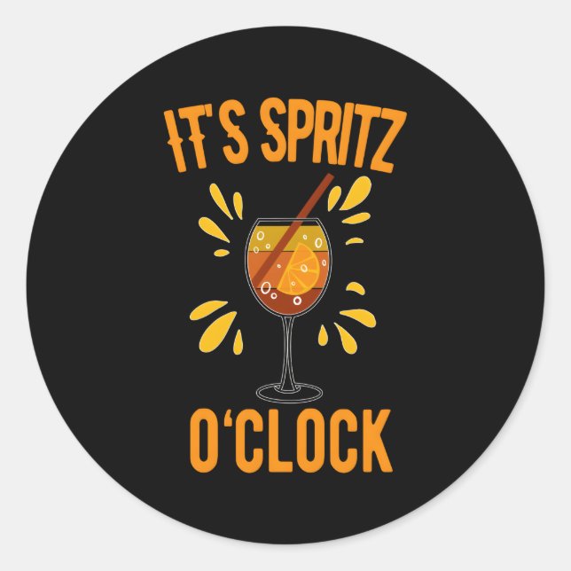 It'S Spritz O'Clock Aperol Spritz Fan Sommer Alcoh Classic Round Sticker (Front)